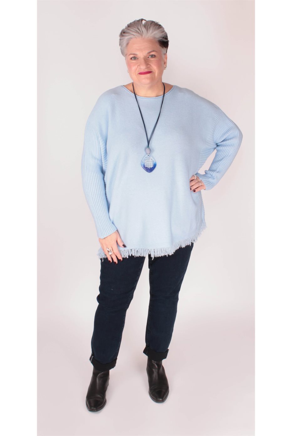 Pull Ciel Avec Franges